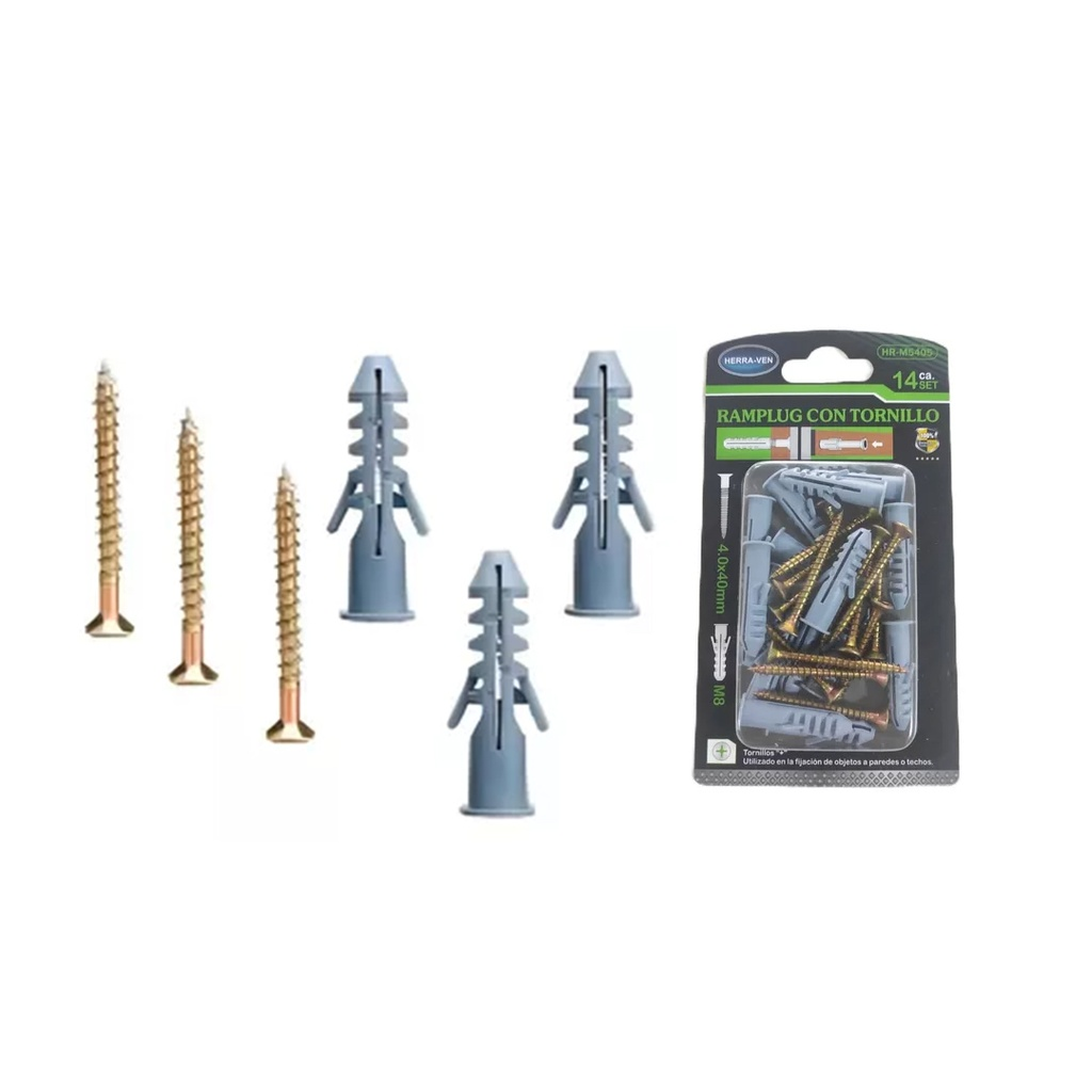 HERRA-VEN RAMPLUG CON TORNILLO 4 X 40MM + M8