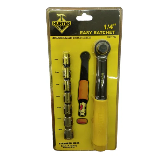 RACHET DE 1/4 " 7 PZAS DE 6 A 13 MM HM-1762