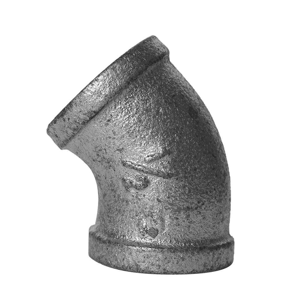 CODO GALVANIZADO 1/2 X 45