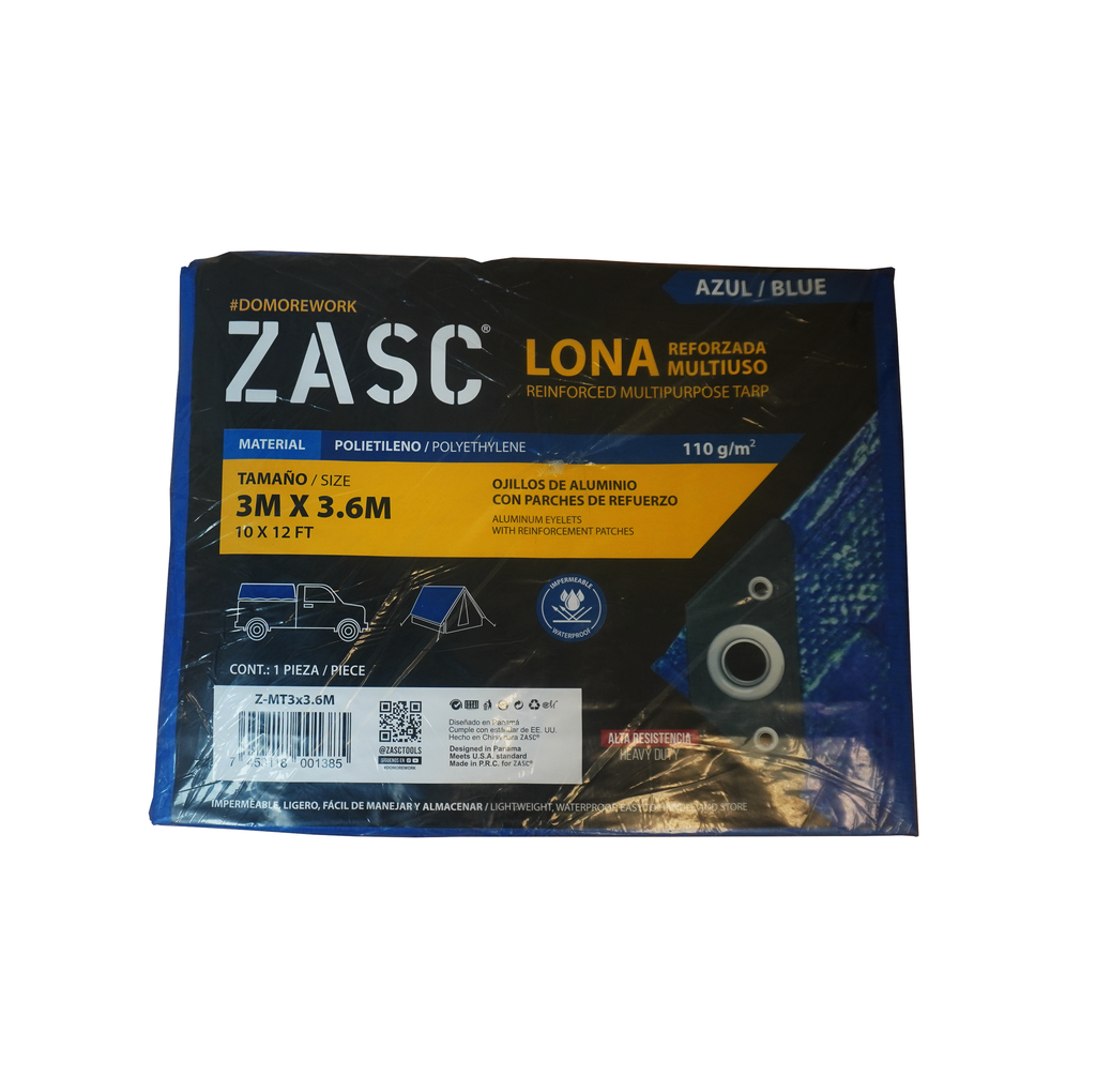 ZACS LONA PLASTICA 3X3.6MTS