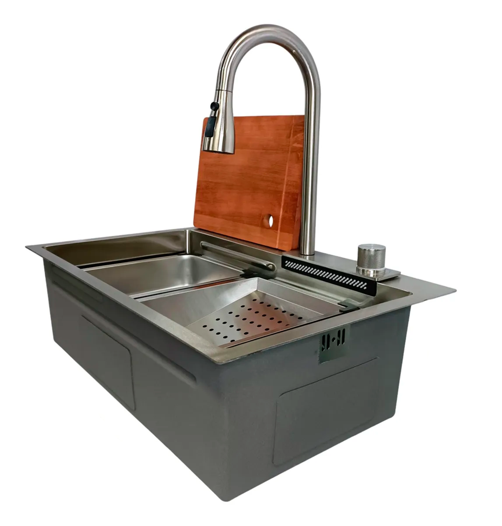 AQUA FINA FREGADERO PONCHERA 68X45 CM ACERO INOX SATINADO P/ EMPOTRAR