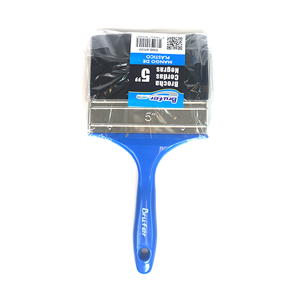 BRUFER BROCHA CERDAS SINT NEGRA M/PLASTICO 5"