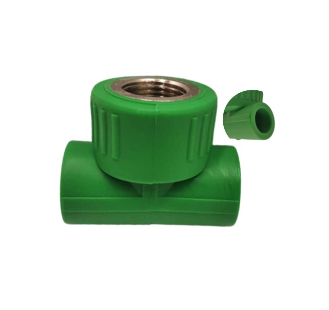 TOYO TEE 1/2" X 1/2" HEMBRA C/ ROSCA METALICA (PPR) VERDE