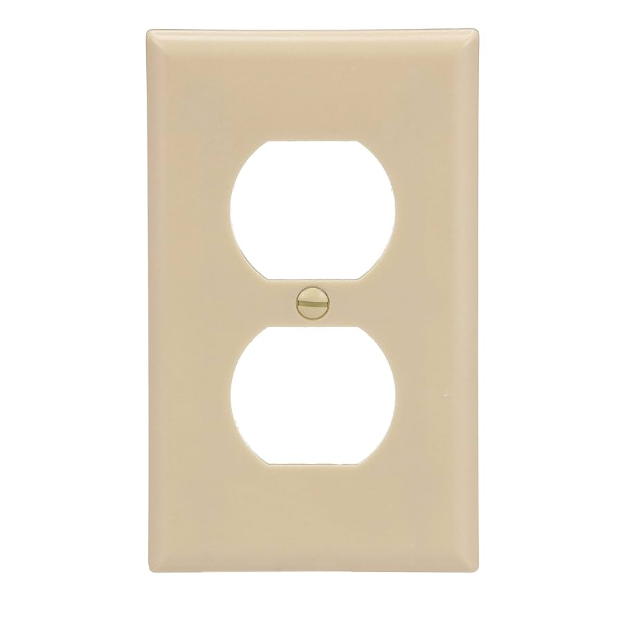 TAPA PLASTICA BEIGE DECORATIVA PARA TOMA DOBLE 2132V-BOX