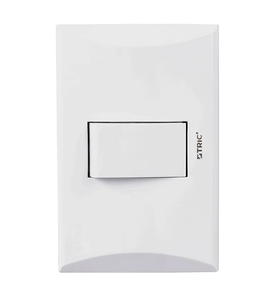 TRIC INTERRUPTOR BLANCO SENCILLO (BORDE BISELADO)