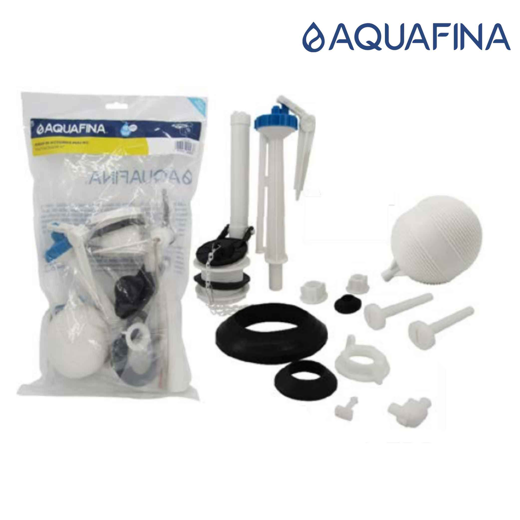 AQUAFINA HERRAJE P/SANITARIO COMPLETO DE PALANCA PLASTICA CROMADA  BALANCIN METALICO