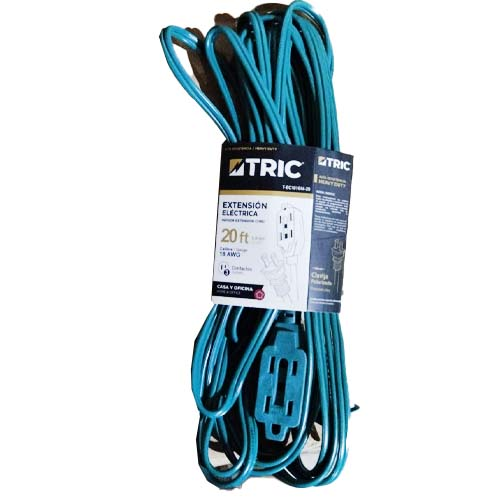 TRIC EXTENSION ELECTRICA VERDE 3 CONTACTOS 20FT