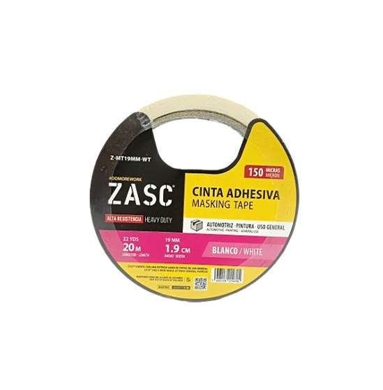 ZASC CINTA ADHESIVA BLANCA DE PAPEL (1.9cm X 20M)