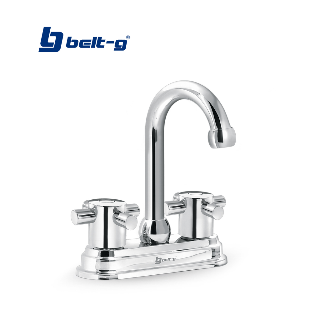 BELT-G GRIFERIA PARA LAVAMANOS PICO CISNE OVAL SPIKE  CROMADO