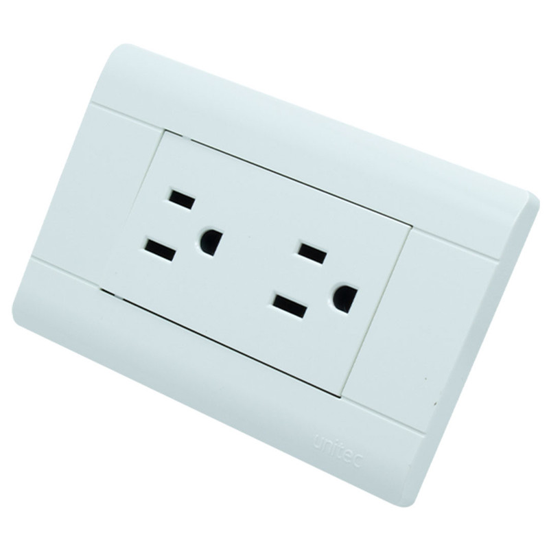 UNITEC TOMA DOBLE BLANCA DE POLICARBONATO