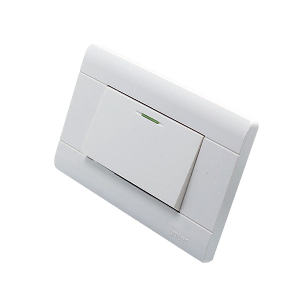 UNITEC INTERRUPTOR SENCILLO BLANCO DE POLICARBONATO