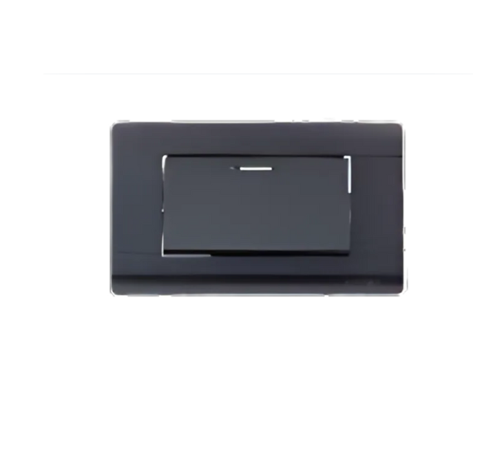 UNITEC INTERRUPTOR SENCILLO NEGRO DE POLICARBONATO