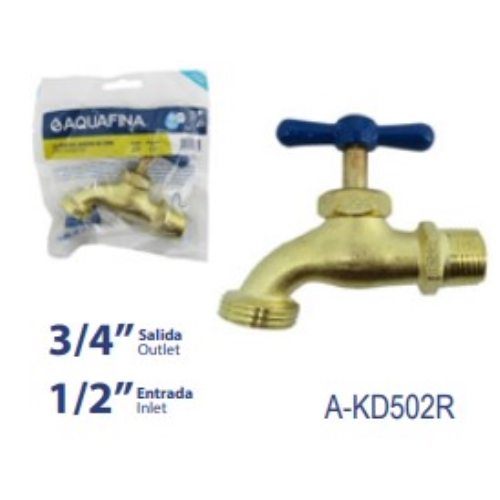 AQUAFINA LLAVE DE CHORRO P/JARDIN 1/2 ZINC DORADA