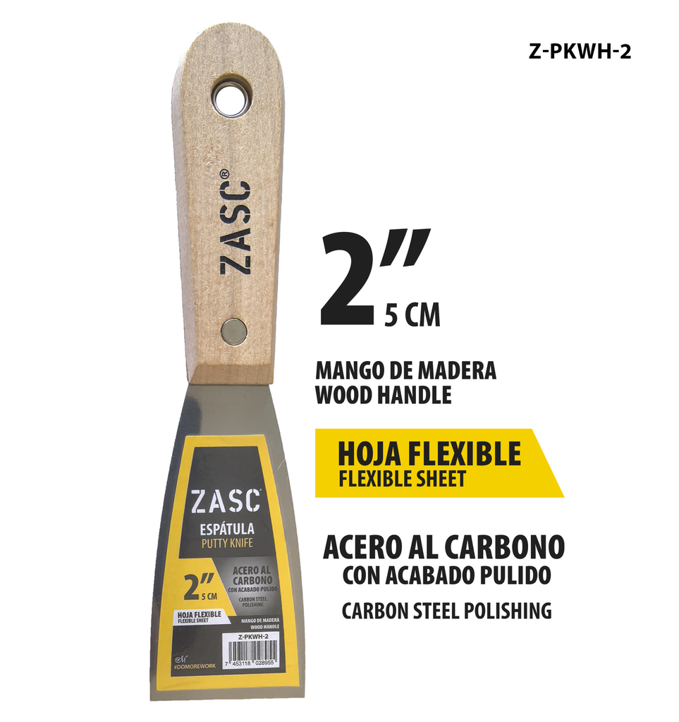 ZACS ESPATULA C/MANGO DE MADERA 2"