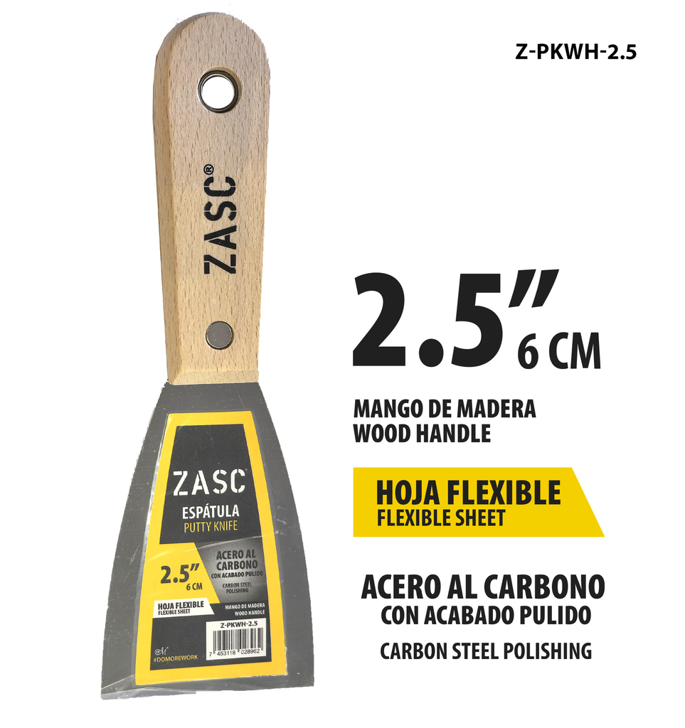 ZACS ESPATULA C/MANGO DE MADERA 2.5"