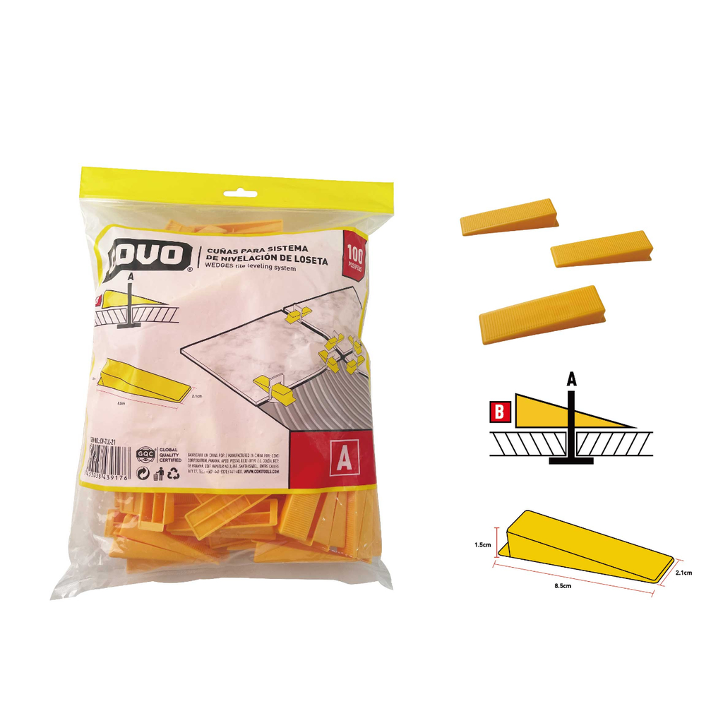 COVO CUÑA PARA SISTEMA DE NIVELACION DE LOSETA 100 PZAS