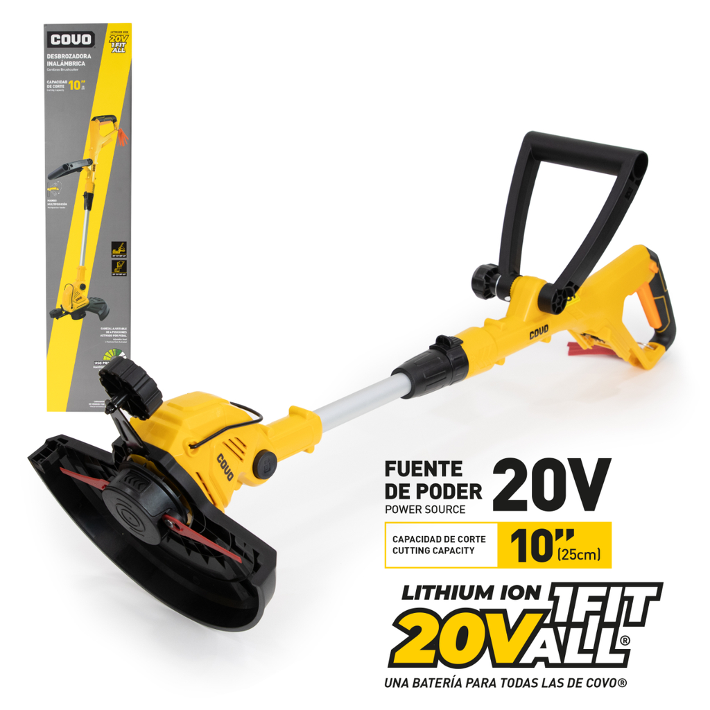 COVO  DESMALEZADORA INALAMBRICA 20V CAPACIDAD DE CORTE 10"