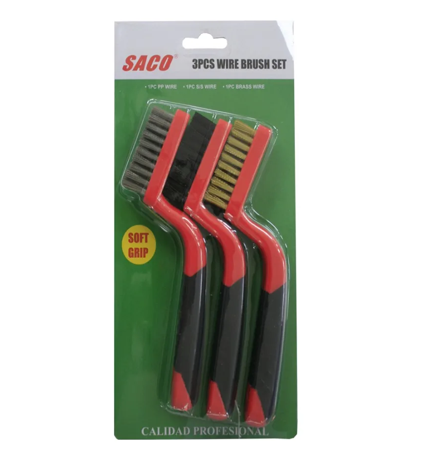 SACO SET DE CEPILLO DE ALAMBRE M/PLASTICO 3 PZS