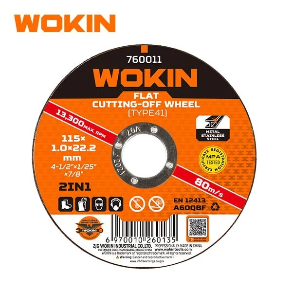 WOKIN DISCO DE CORTE PLANO ULTRAFINO METAL ACERO INOXIDABLE  4" 1/21.0*16MM