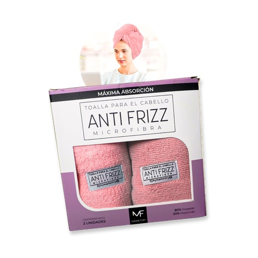[000540] MAS FACTORY TOALLA ANTI FRIZZ MICROFIBRA 2PACK