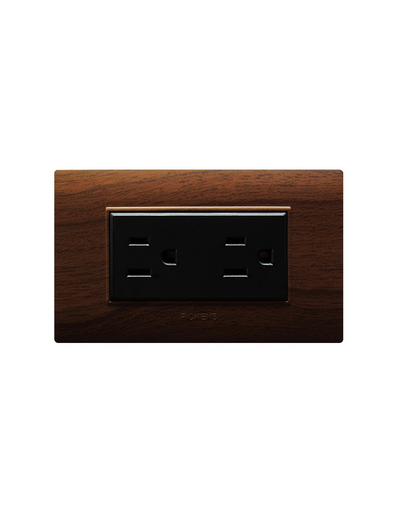 [118K-06-NONG] PICKENS TOMACORRIENTE 2P+T DOBLE NOGAL C/ NEGRO