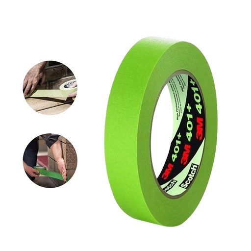 [401] 3M CINTA DE PAPEL DE  ENMASCARAR VERDE 401+ 18mm X 55m