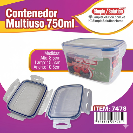 [7478] SIMPLE SOLUTION CONTENEDOR DE COMIDA HERM 750ML