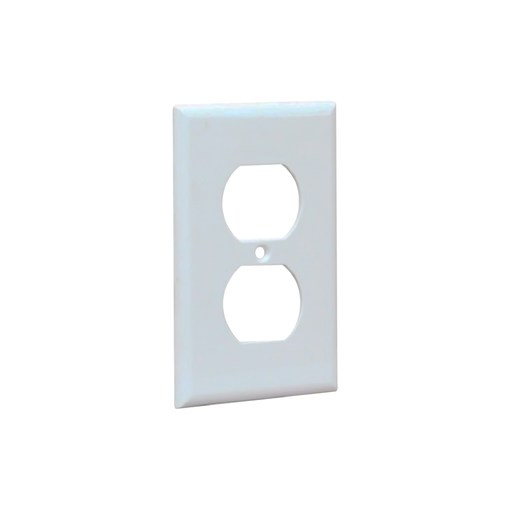 [75173] FERMETAL TAPA PLASTICA DECORATIVA PARA TOMA DOBLE  MOD 270 BLANCO