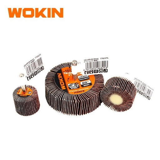 [776325] WOKIN DISCO DE LAMINAS ABRASIVAS P/TALADRO 25X25MMX6 35MM 1"X1"X1/4" GRANO 60