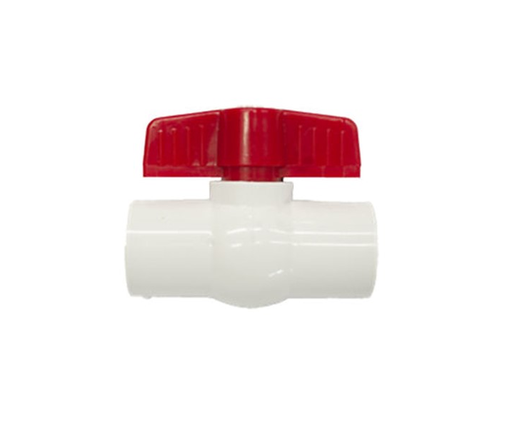 [A-BVPVC-1/2] AQUAFINA LLAVE BOLA COMPACTA 1/2" LISA PVC