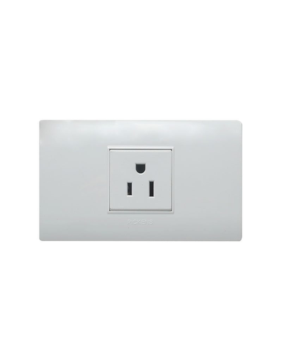 [BL-118K-08] PICKENS TOMA CORRIENTE 2P+T SENCILLO BLANCO