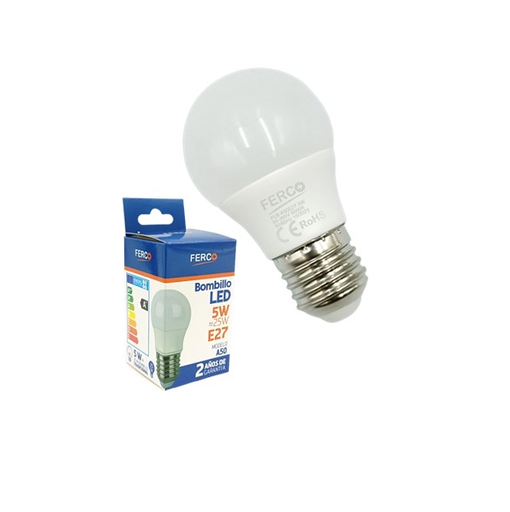 [FLB-A50E27-5] PREMIUN BOMBILLO AHORRADOR LED BULBO 5W 600K E-27 (85-265V)