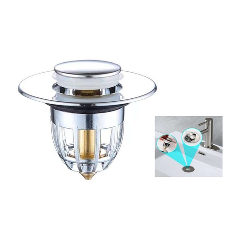 [GB-495] TAPON UNIVERSAL PARA DESAGUE DE LAVAMANOS RETRACTIL