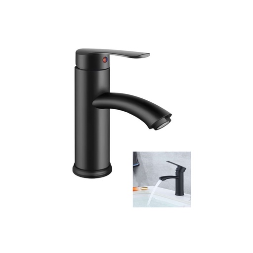 [GB-980] GRIFERIA ACERO NEGRA PARA LAVAMANOS AGUA FRIA Y CALIENTE