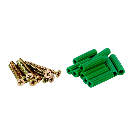 [HR-195] RAMPLUG C/TORNILLO CABEZA PLANA 8MM 50 UNID