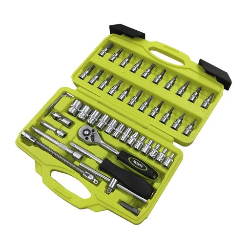 [HR-M3385] XCORT KIT DE HERRAMIENTAS DADOS Y RATCHET 46 PZAS