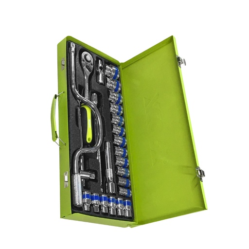 [HR-M3386] XCORT SET DE DADOS CON RATCHET 1/2" 24 PZAS