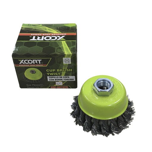 [HR-M3443] XCORT CEPILLO DE COPA DE ALAMBRE ENTORCHADO 3"