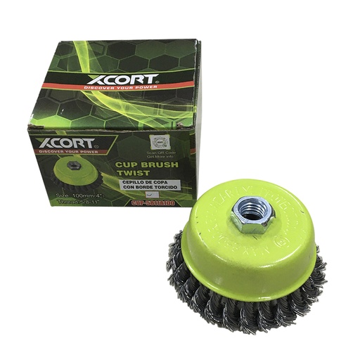 [HR-M3444] XCORT CEPILLO DE COPA DE ALAMBRE ENTORCHADO 4"