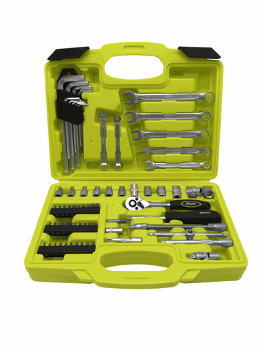 [HR-M3490] XCORT JUEGO DE HERRAMIENTAS DE 67 PIEZAS DE LLAVES Y RATCHET DE 1/4”
