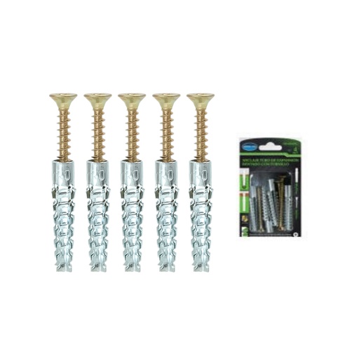 [HR-M5423] HERRA-VEN ANCLAJE TUBO DE EXPANSION DENTADO CON TORNILLO 12PZAS