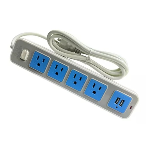 [LD-1012] REGLETA ELECTRICA 4 ENCHUFES Y 2 USB
