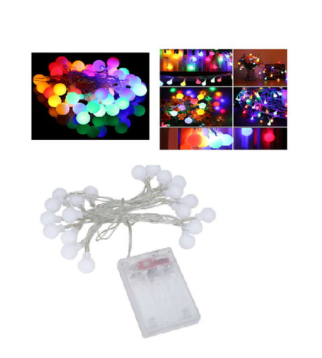 [LD-1212] EXTENSION DE LUCES LED GLOBO COLOR PASTEL 3 MTS