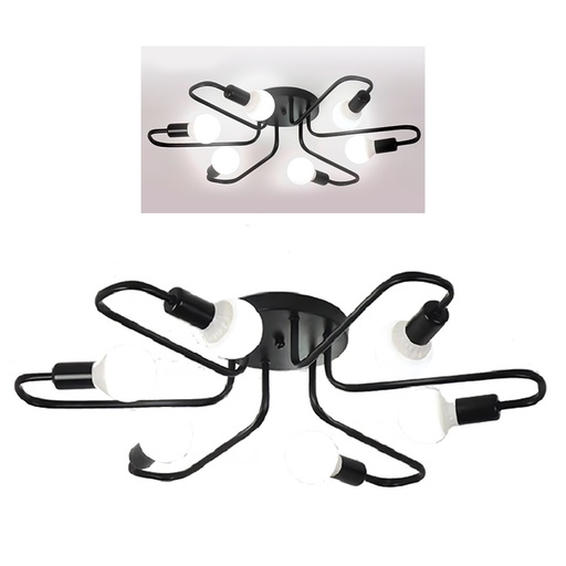 [LD-1445] LAMPARA ARAÑA DE TECHOS 6 CABEZAS