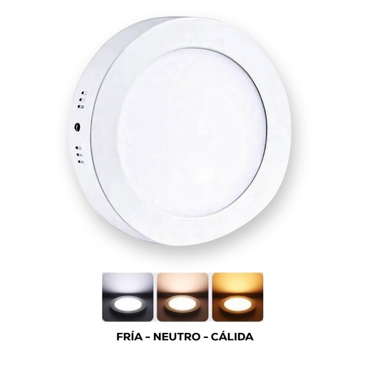 [LD-1502] LAMPARA LED SUPERFICIAL REDONDA 3 COLORES EN 1 (36W)