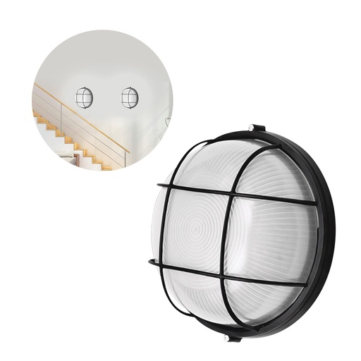 [LD-1631] LAMPARA PARA VAPOLETA REDONDA (NEGRA)