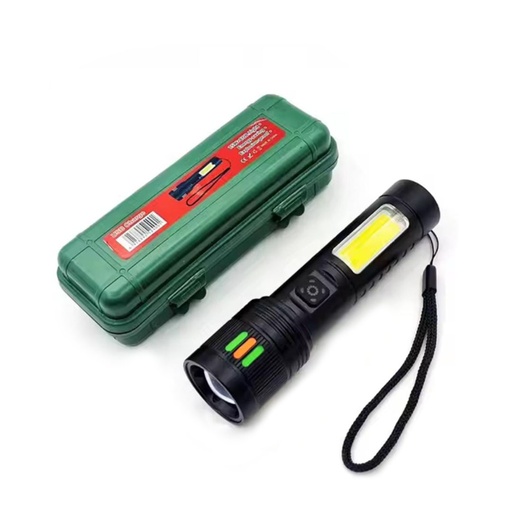 [LD-1723] LINTERNA LED COB RECARGABLE COM ZOOM