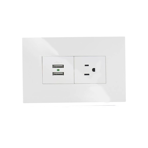 [LD-591] TOMA CORRIENTE CON 2 PUERTOS USB