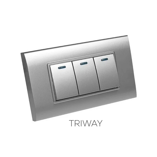 [LD-878] INTERRUPTOR APAGADOR TRIPLE TRIWAY PLATEADO