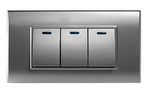 [LD-883] APAGADOR TRIPLE GRIS PLOMO